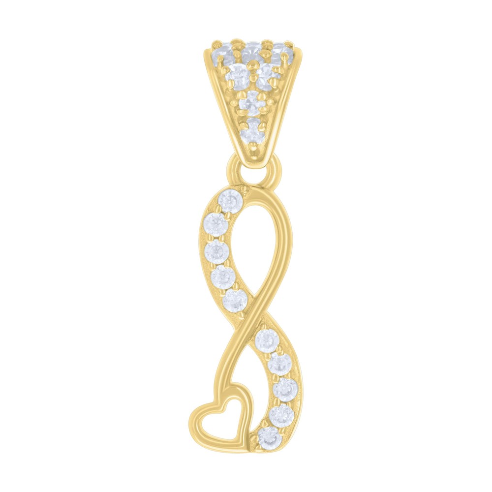 10kt 10k Yellow Gold Womens Cubic-Zirconia Infinity Heart Charm Pendant